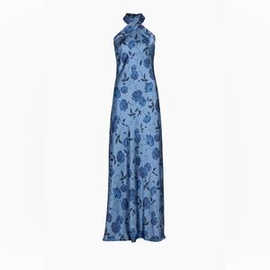 Sachin + Babi Blue Floral Halter Maxi Dress